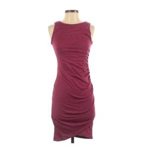 Leith Ruched Dress (Burgundy)